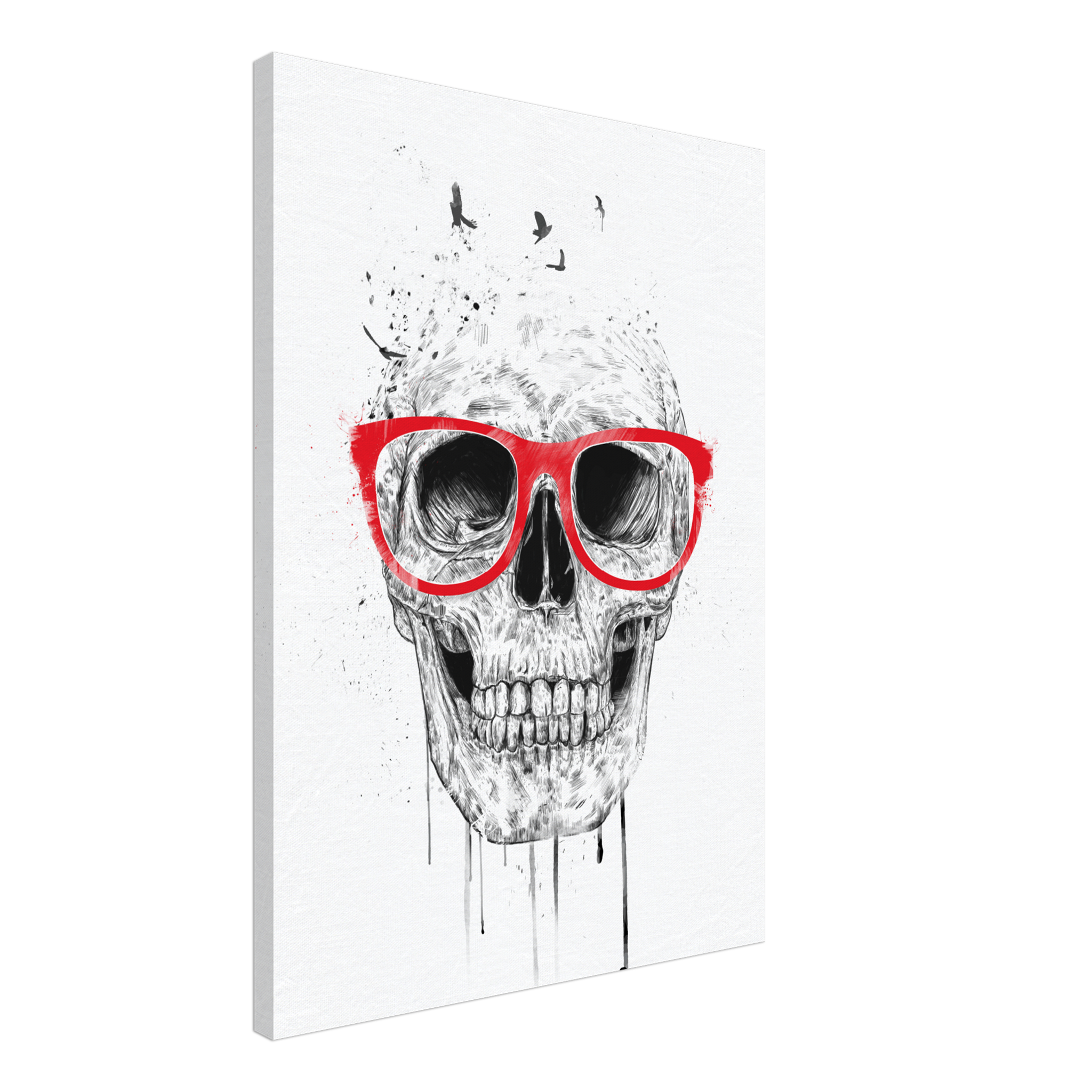 Skull With Red Glasses Canvas