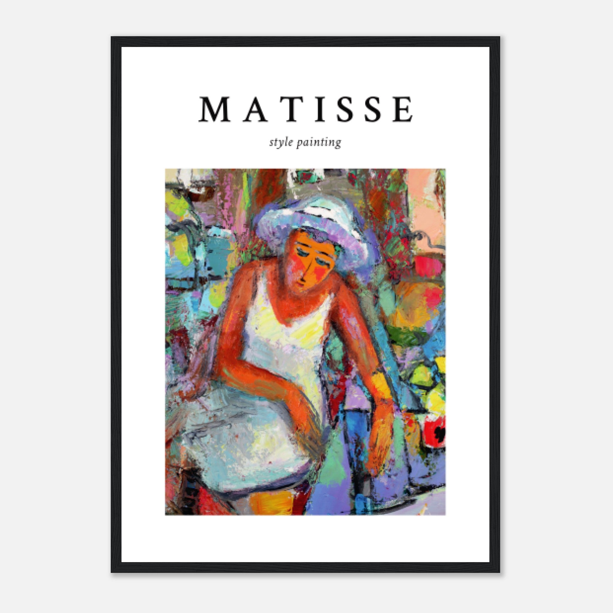 Retrato pintado estilo Matisse Póster