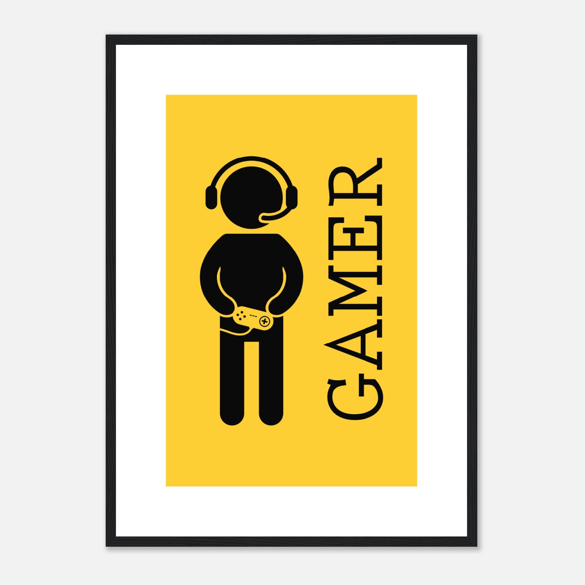 Gamer in Yellow Poster Poster
