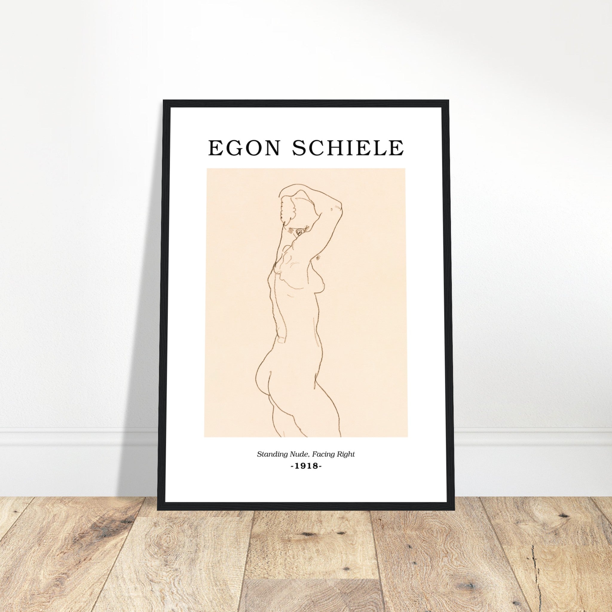 Vista posterior de mujer desnuda de Egon Schiele Póster