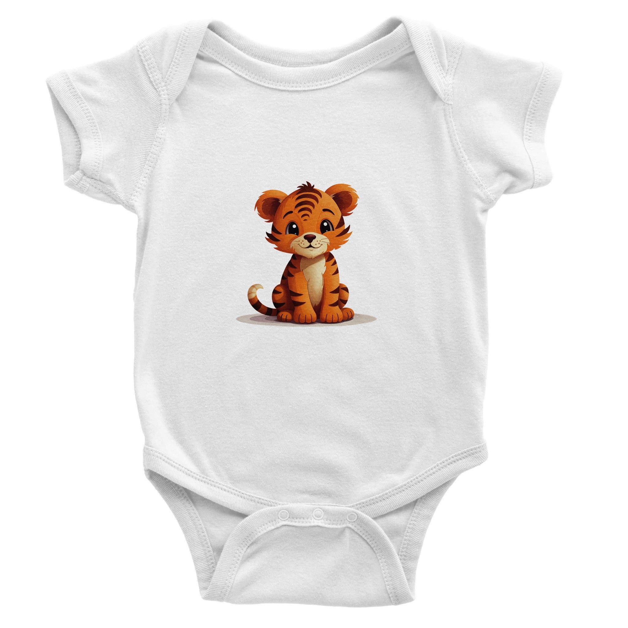 Whiskered Tiger Cub Charm Baby Short Sleeve Bodysuit - Optimalprint