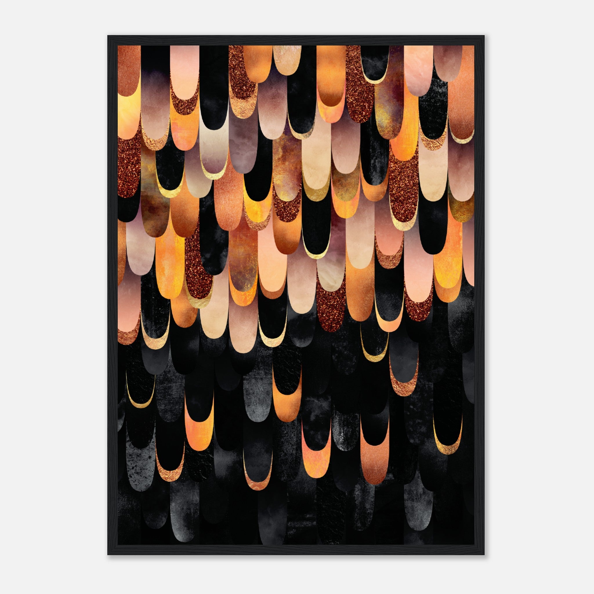 Feathered Copper And Black Poster