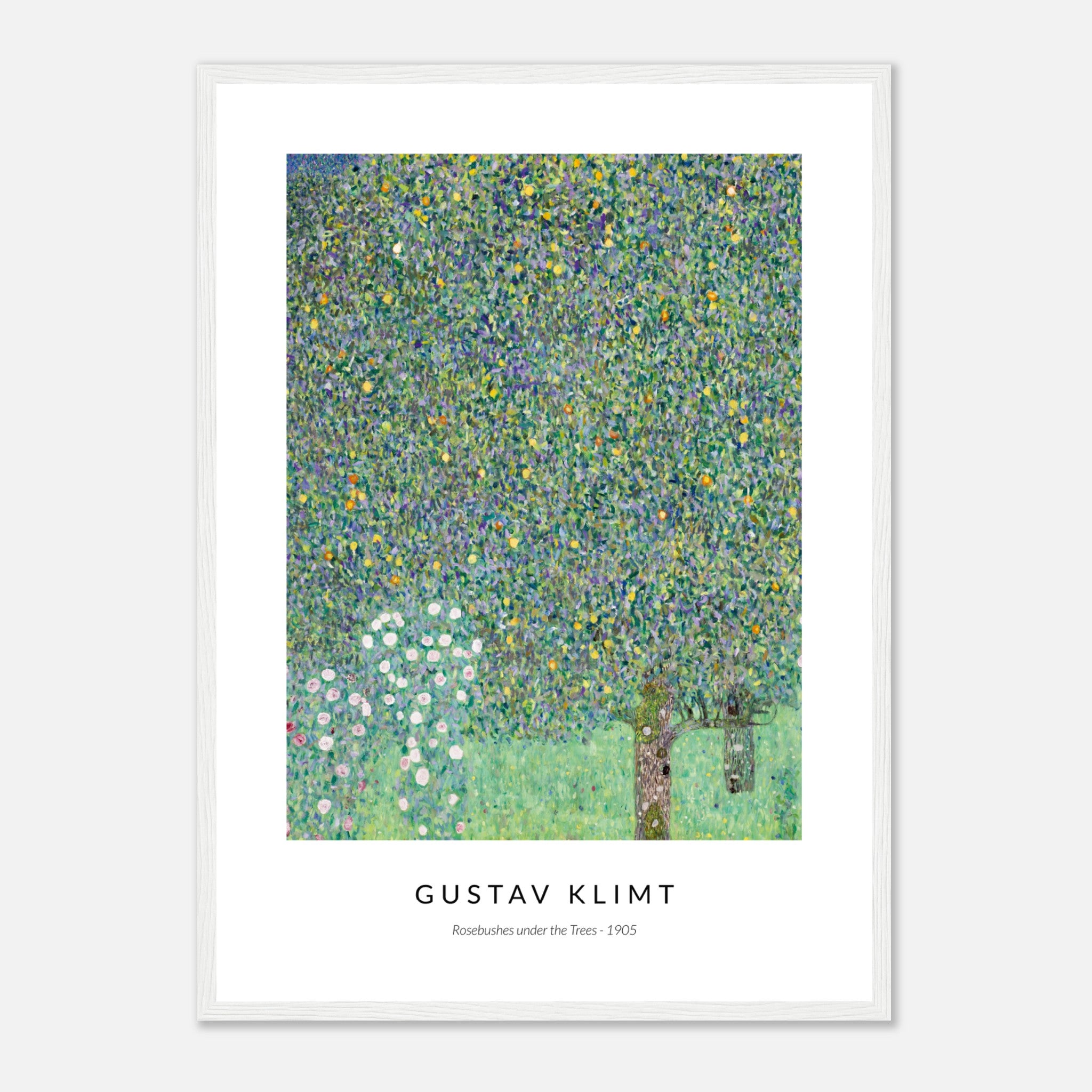 Rosales bajo los árboles de Gustav Klimt Póster