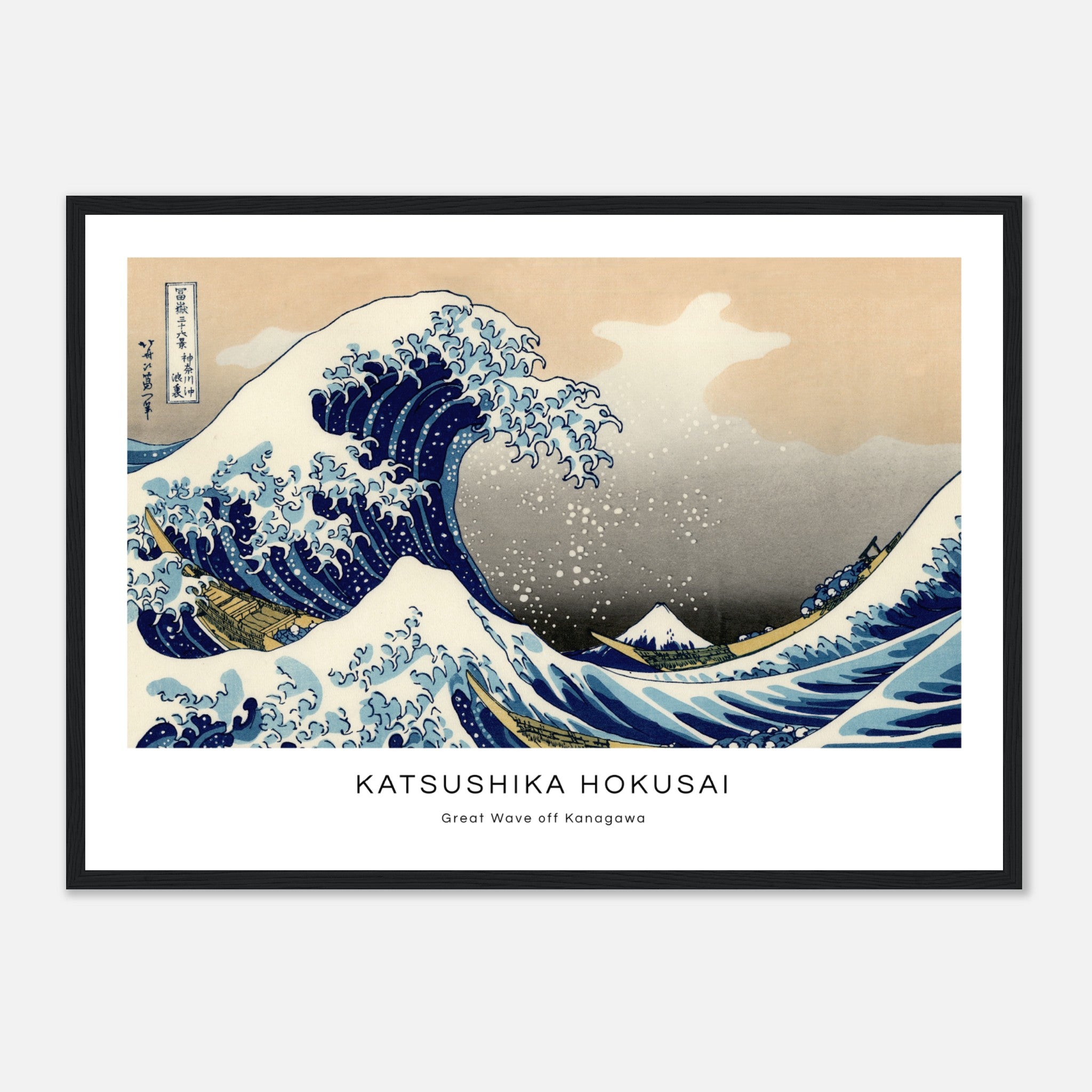 Gran ola de Kanagawa por Katsushika Hokusai Póster