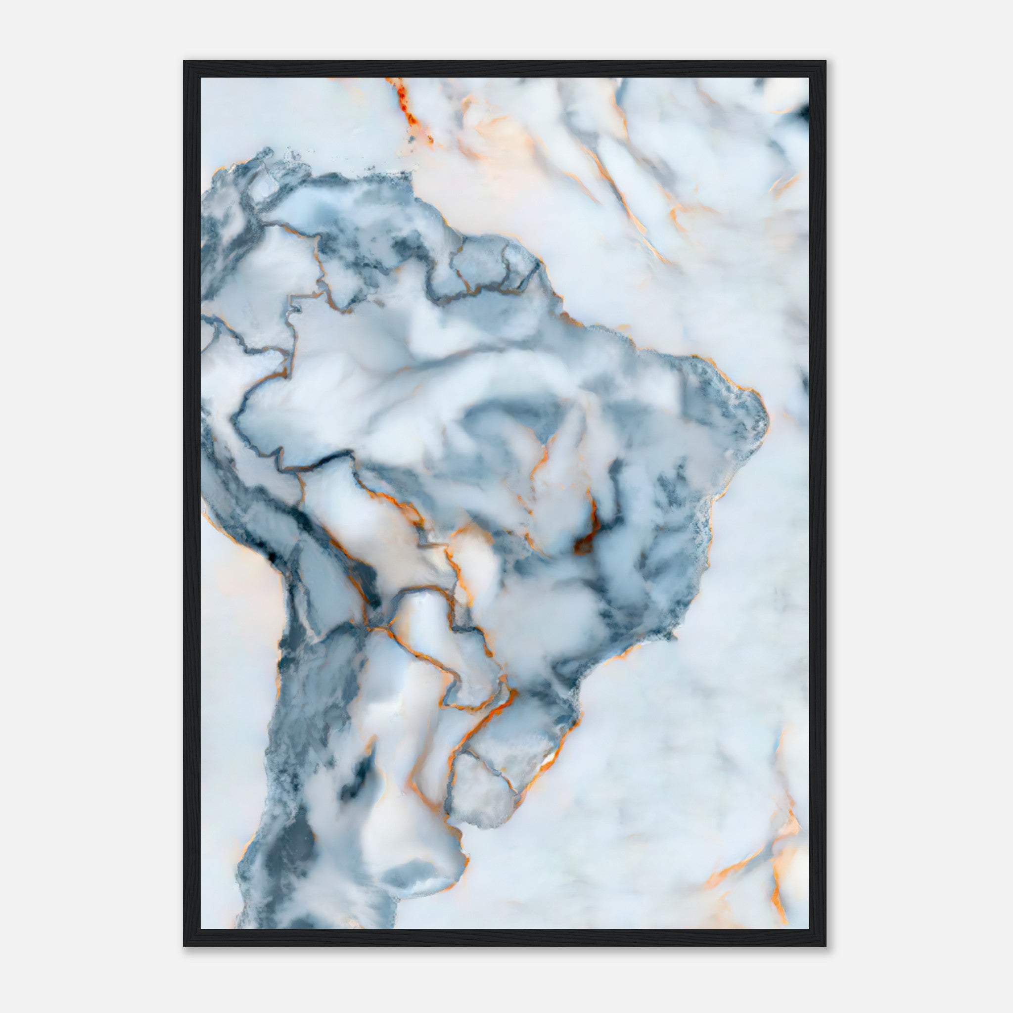 Brazil Marble Map Poster
