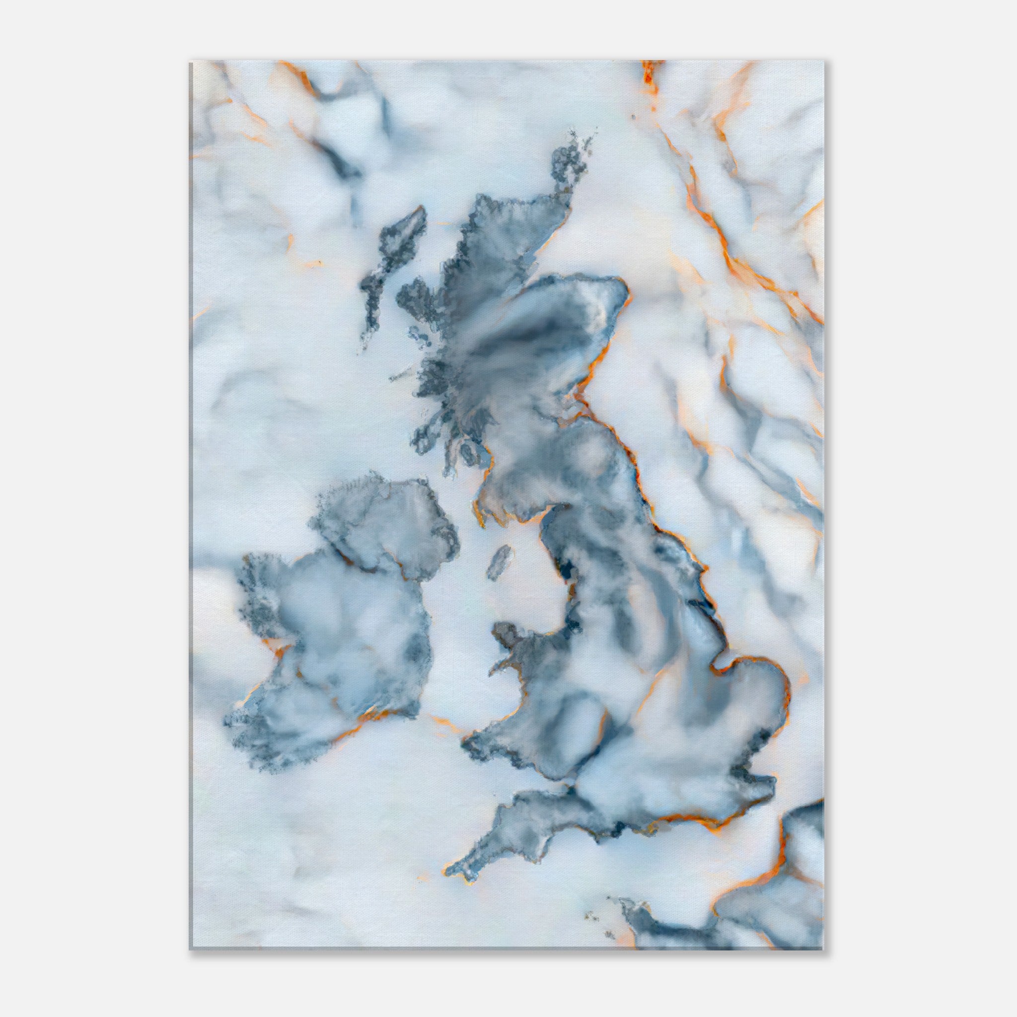 Lienzo con mapa de mármol del Reino Unido