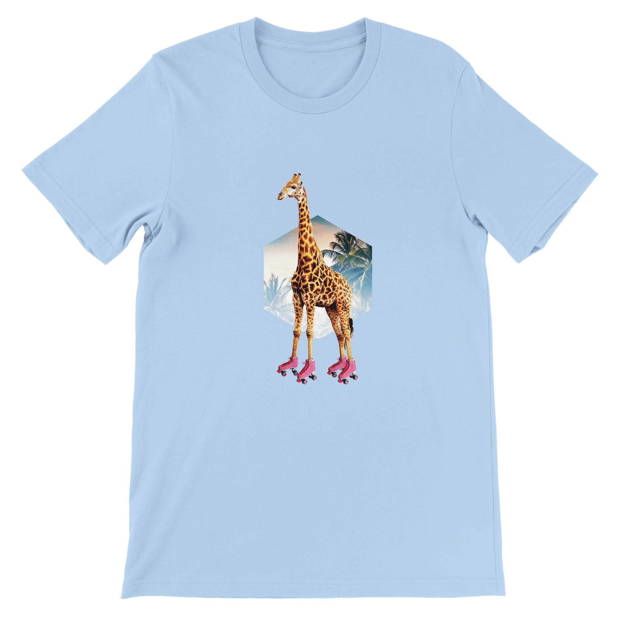 Skating Giraffe Crewneck T-shirt - Optimalprint
