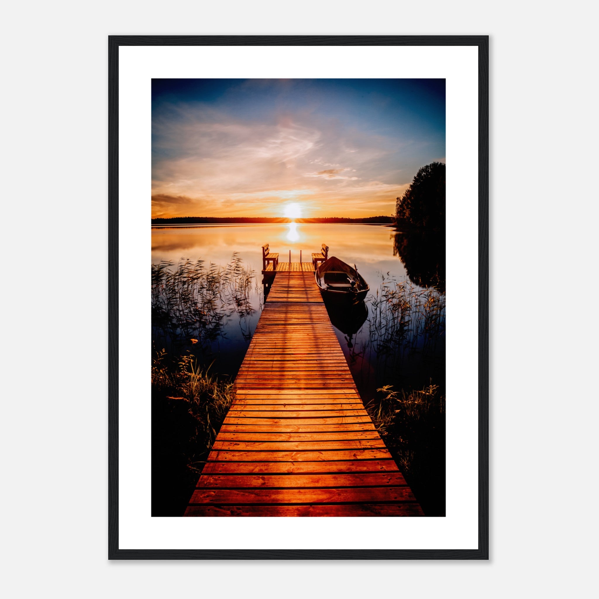 Sunset Over The Fishing Pier Poster