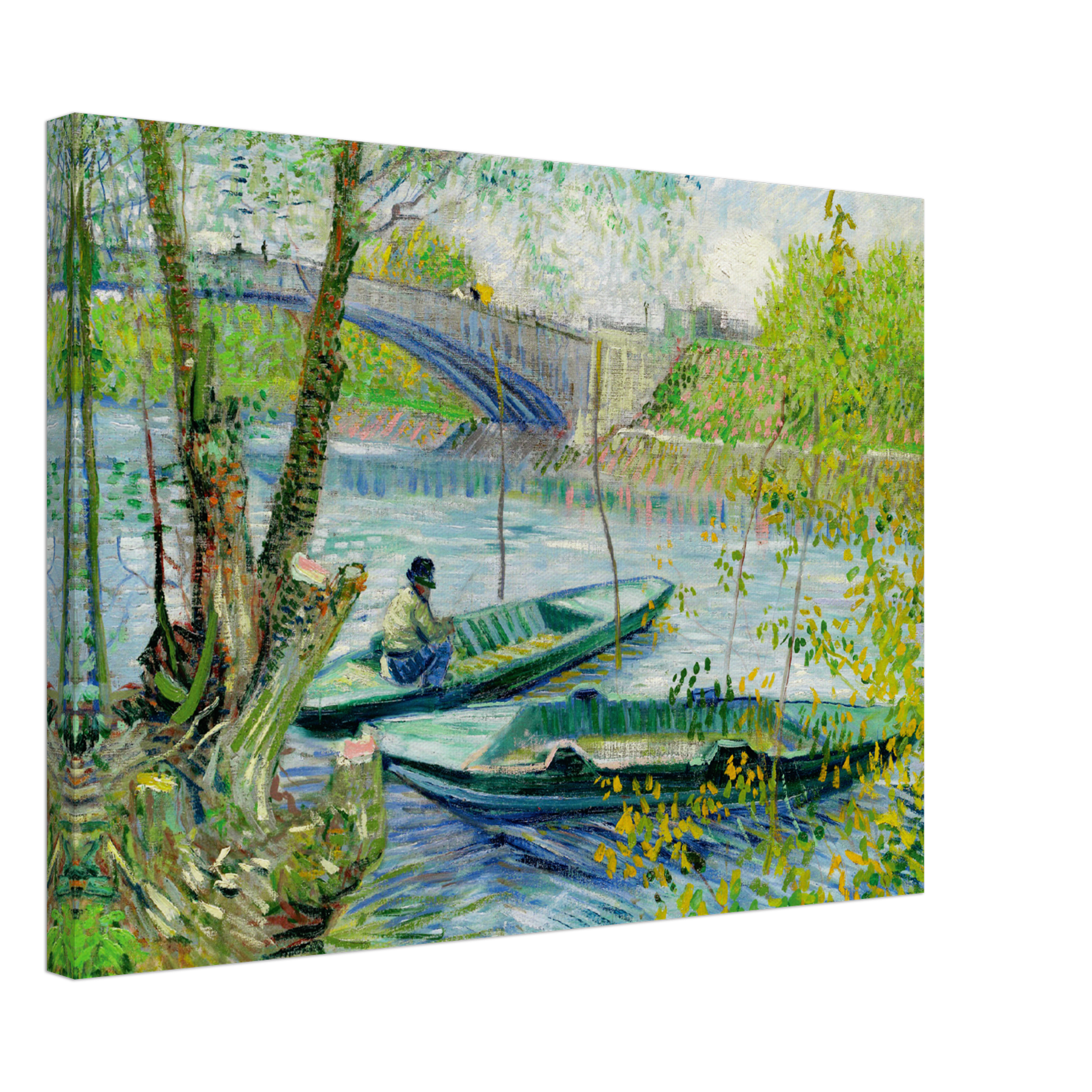 Pescando en primavera, el Pont de Clichy (1887) Lienzo