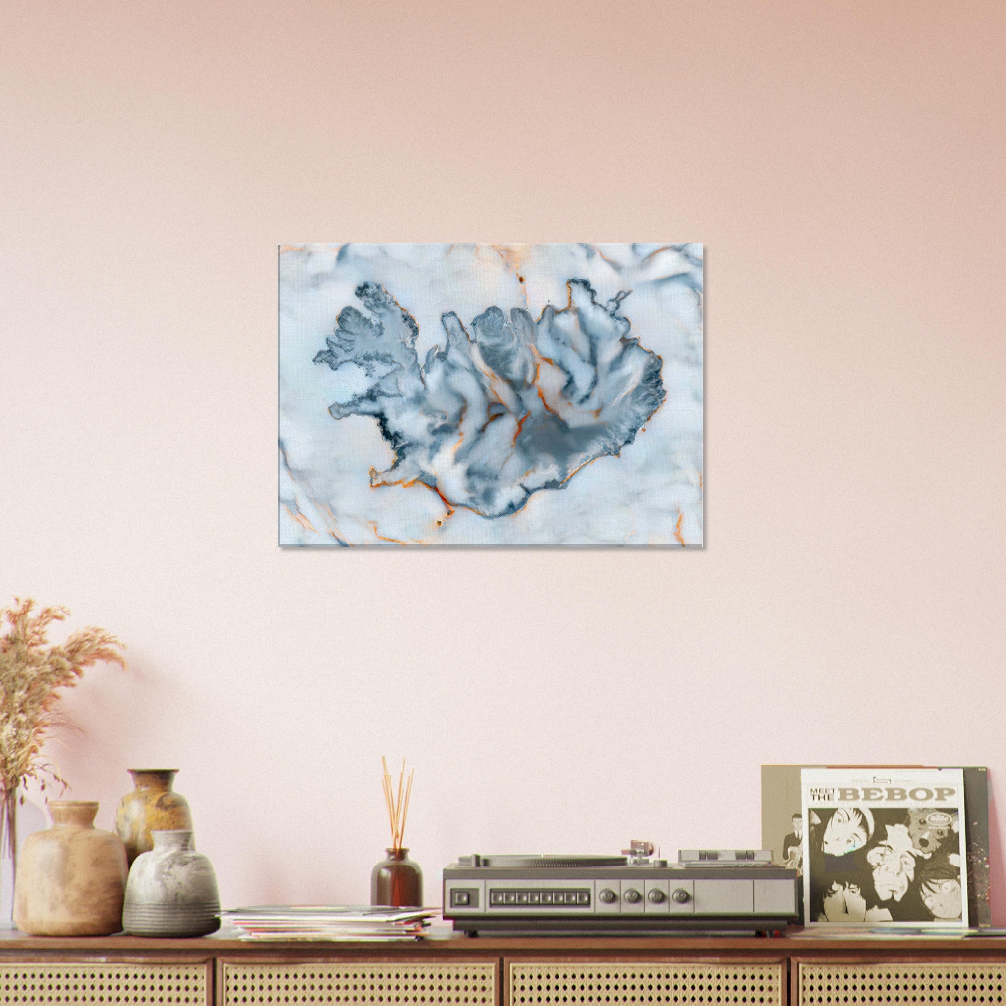 Iceland Marble Map Canvas