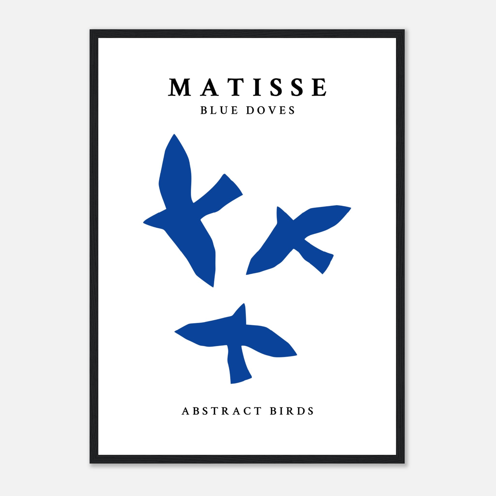 Palomas azules abstractas de Matisse Póster