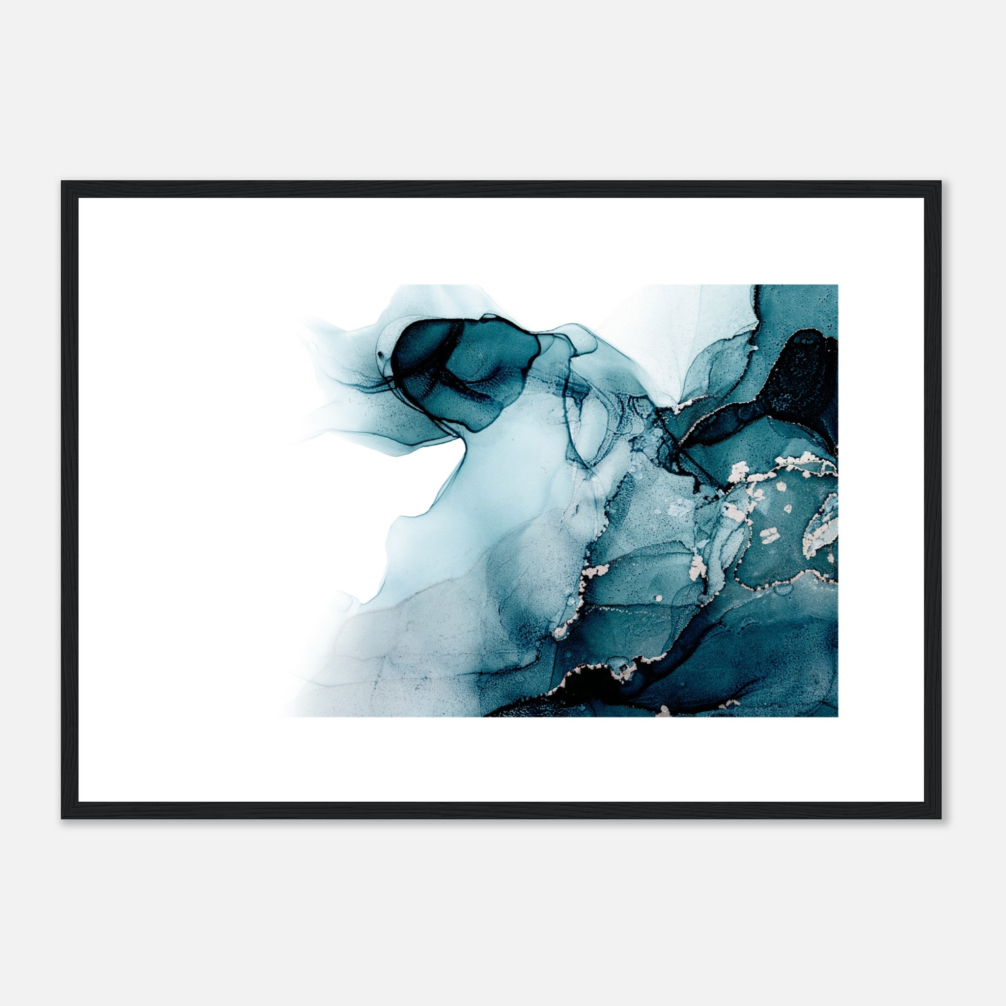 Deep Aqua Blue Abstract Texture No.1 Poster