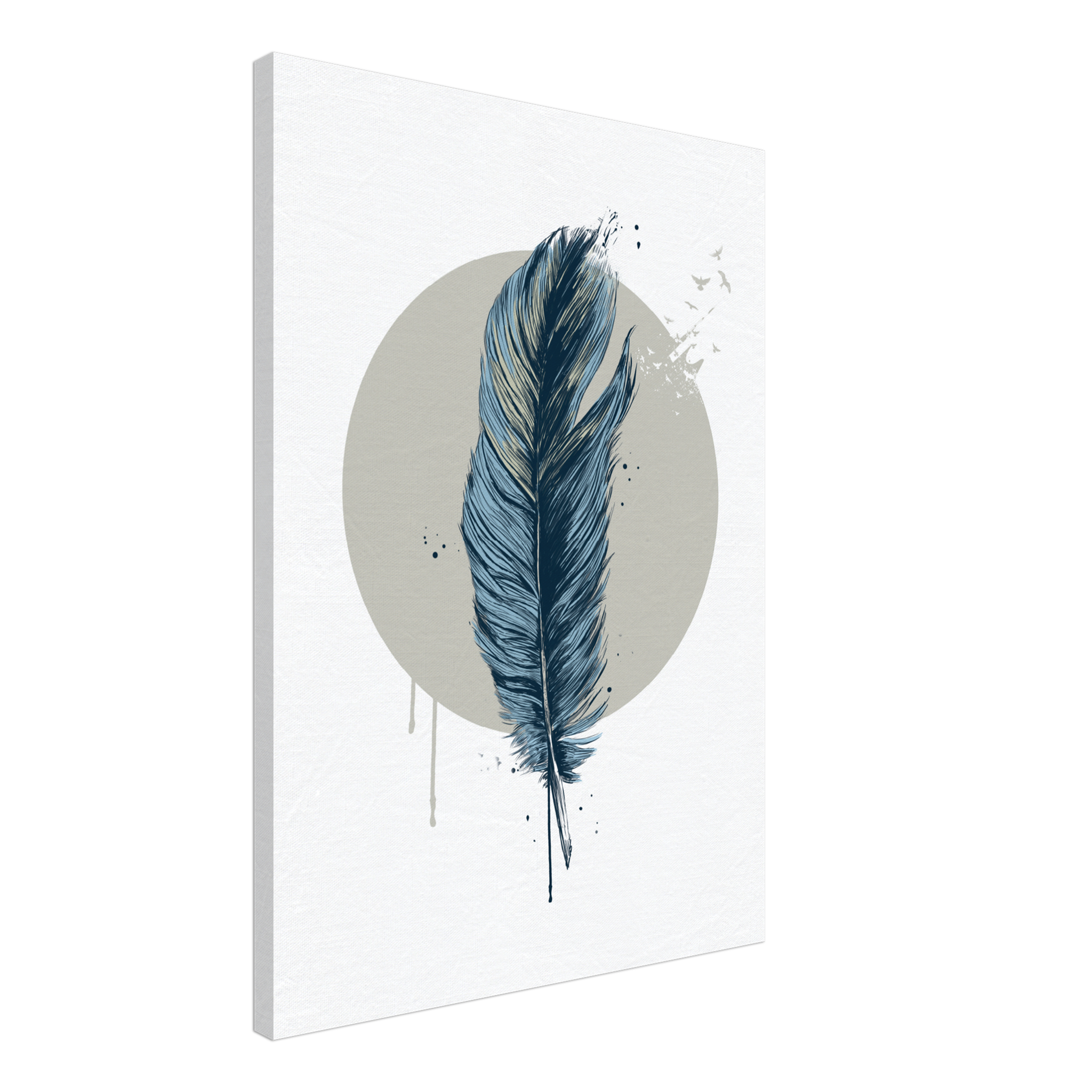 Feather In A Circle Canvas