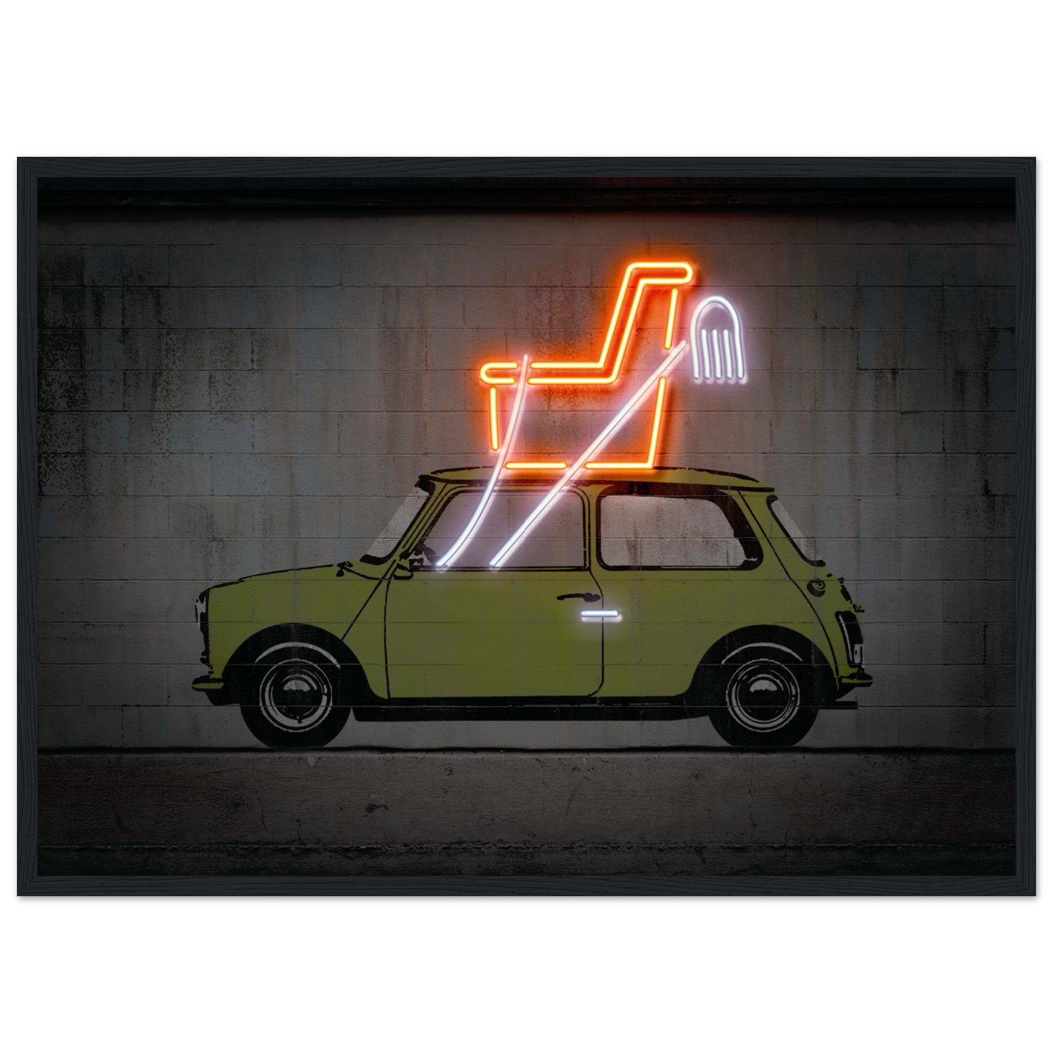 Bean Car Neon Poster