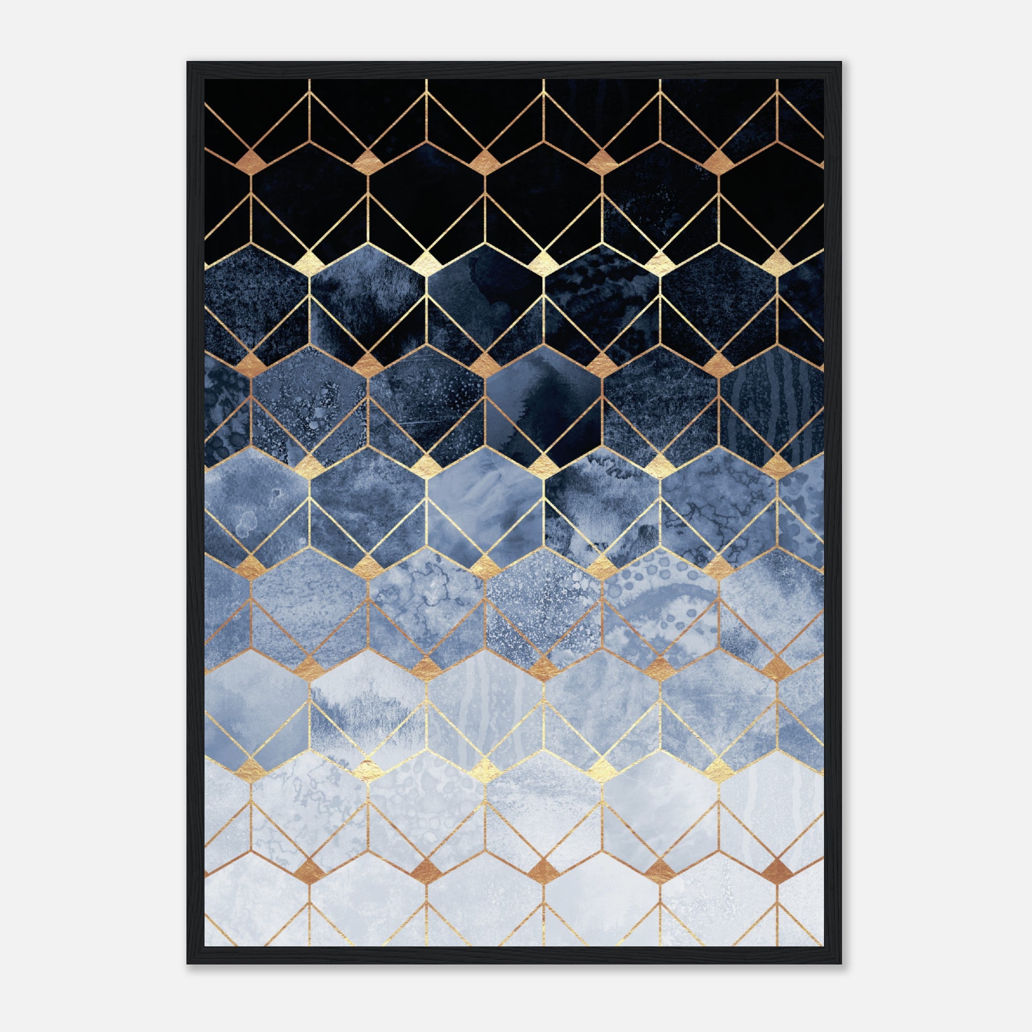 Blue Hexagons And Diamonds Poster