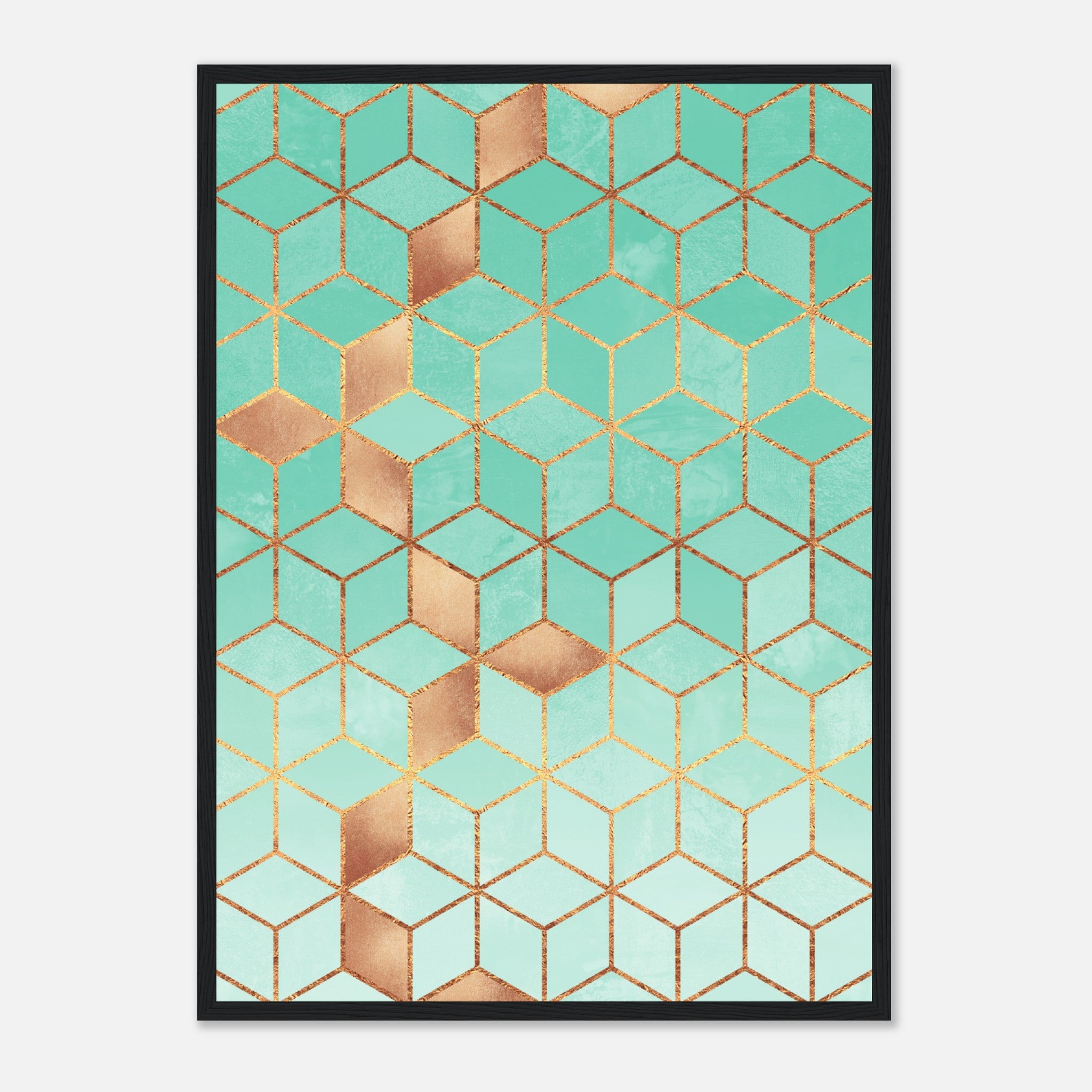 Aquamarine Cubes Poster