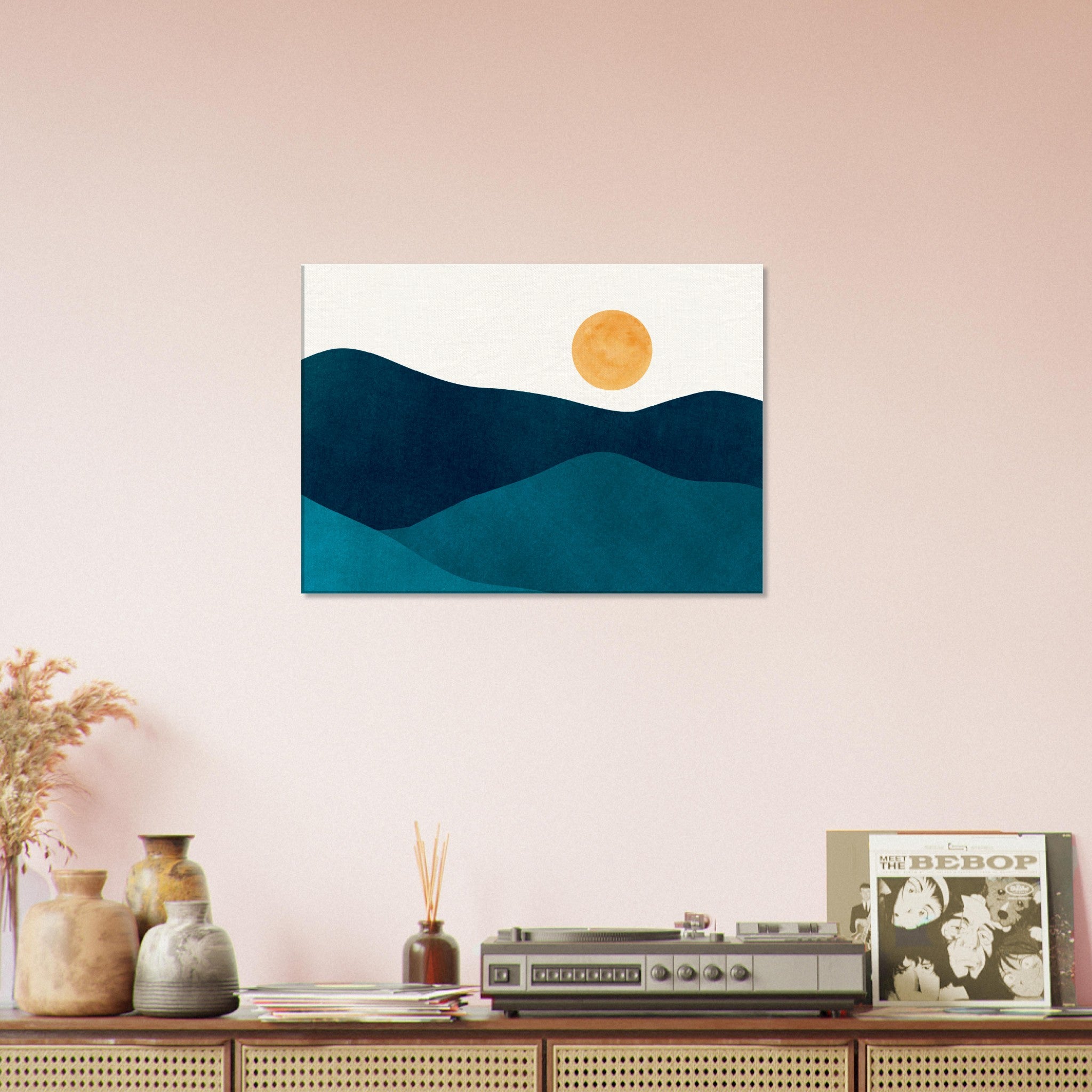 Teal Mountains Canvas