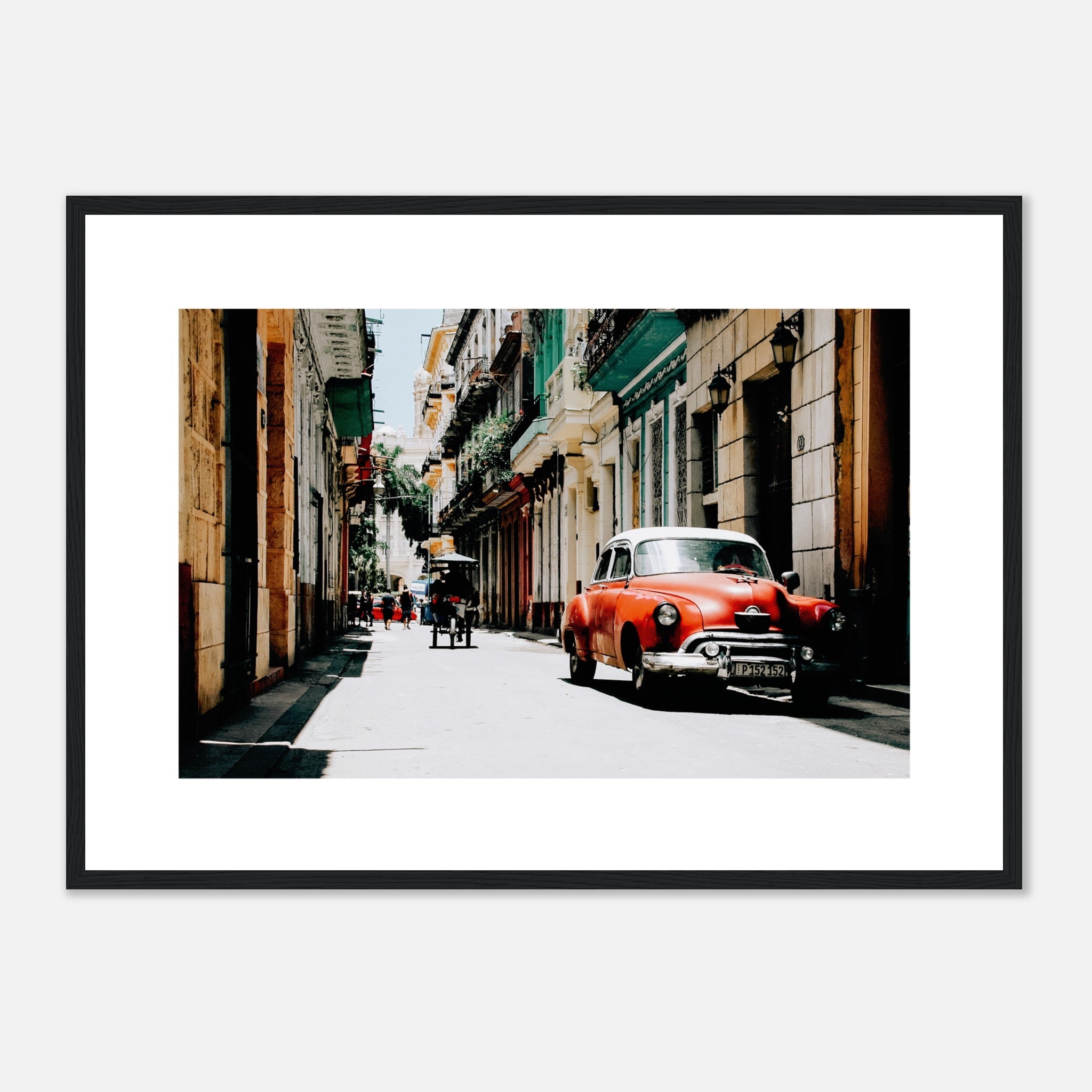 Póster Coche rojo vintage en La Habana